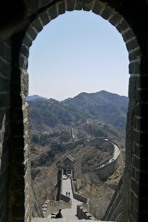 Lookout spots from the watchtower on the Great Wall of China Lookout spots from the watchtower on the Great Wall of China