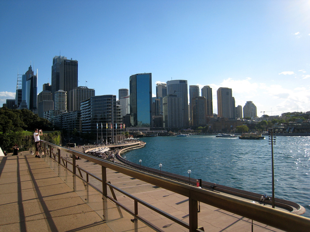 the circular quay in Sydney Harbor