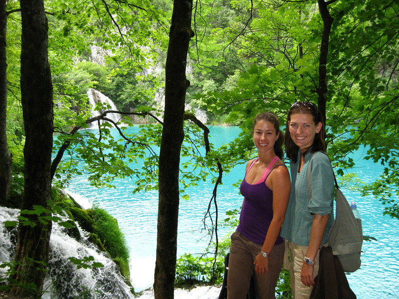 me and a friend at Plitvice lakes in Croatia