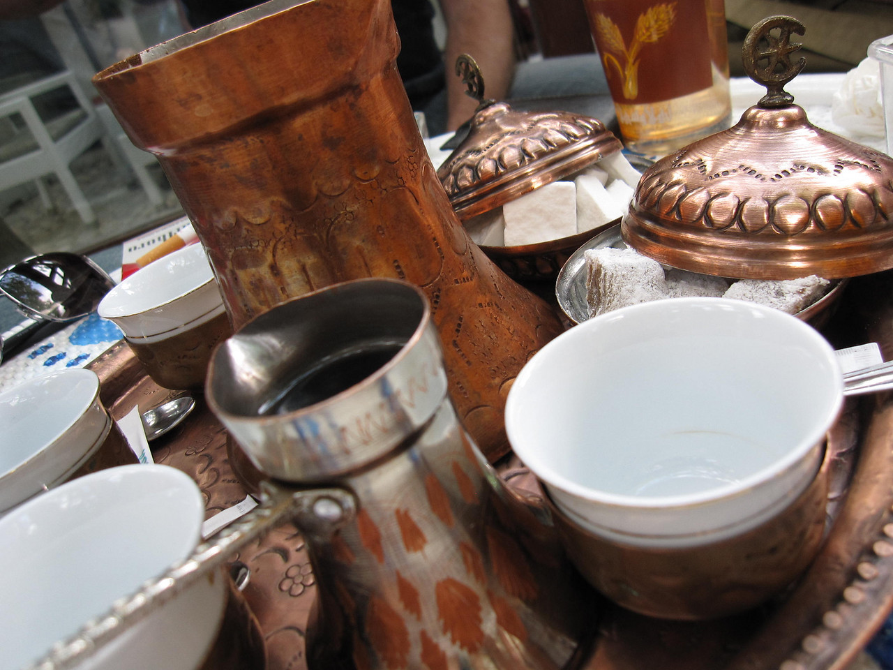 Turkish tea set up in Sarajevo