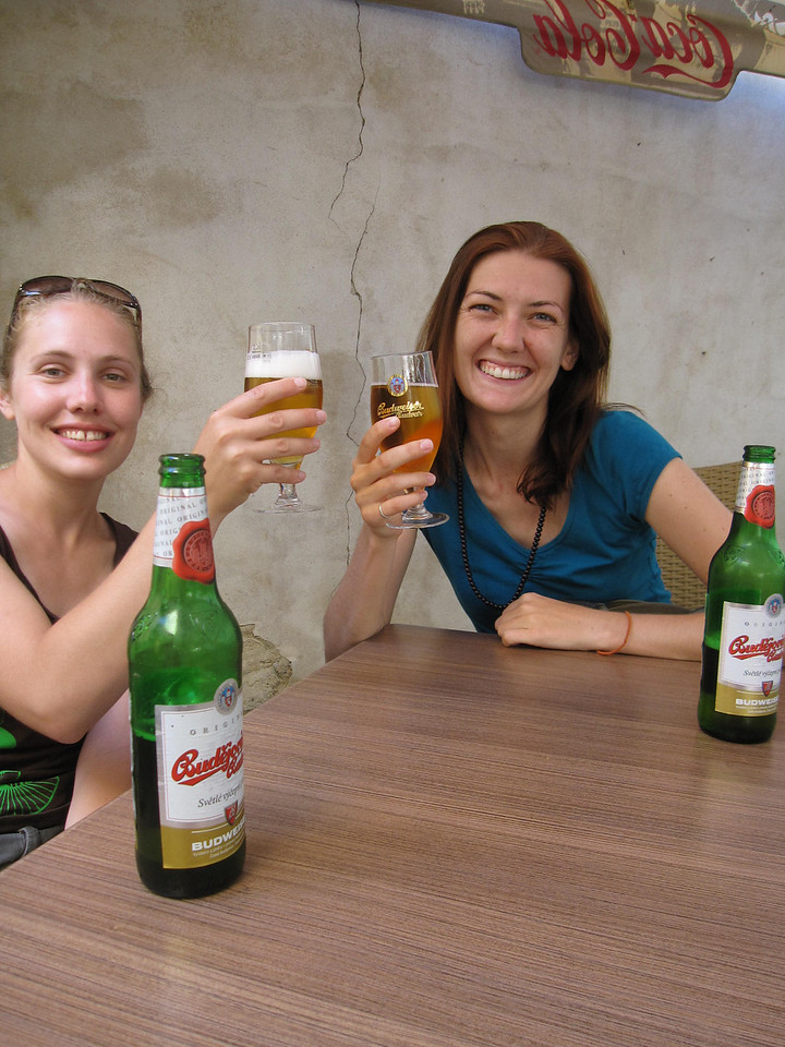 Sampling beer in Prague with a new friend