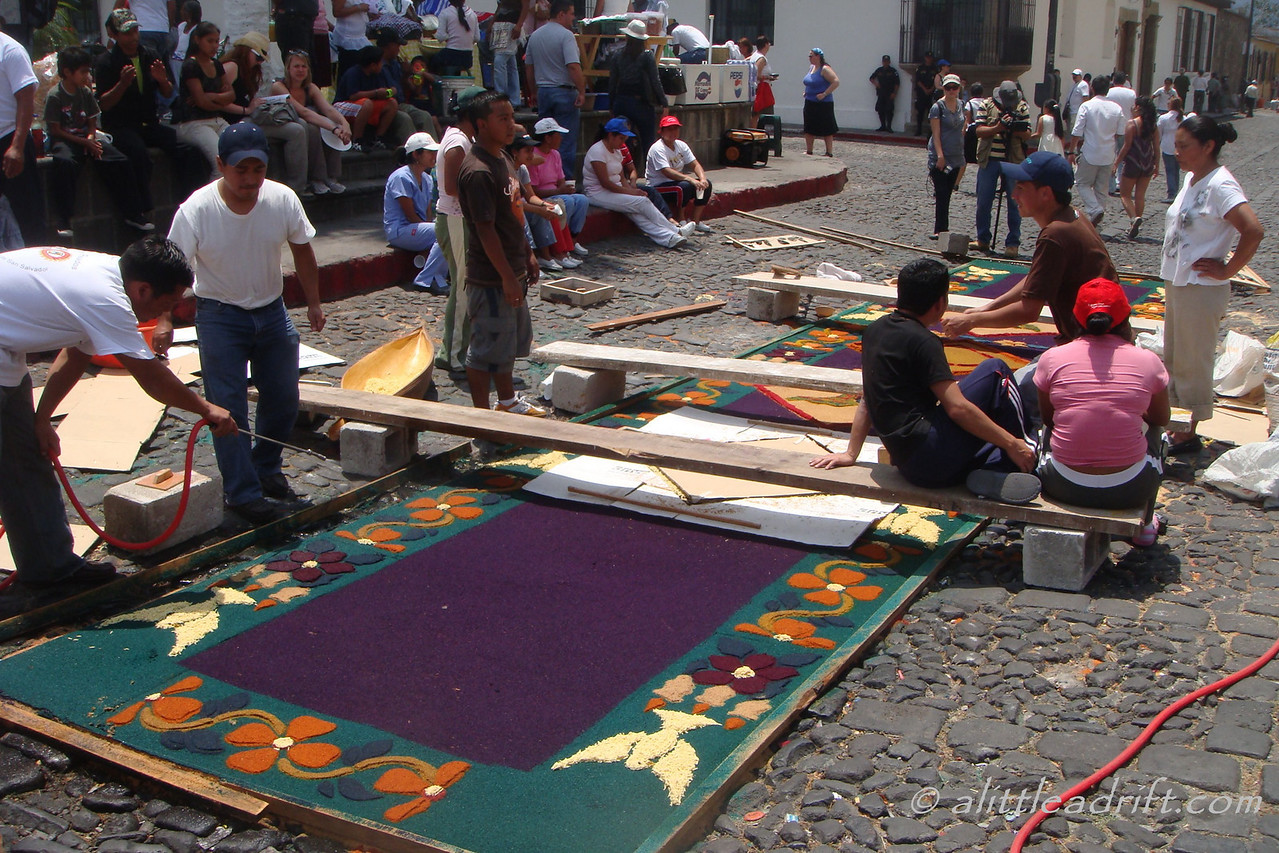 easter week alfombra tradition in Guatemala
