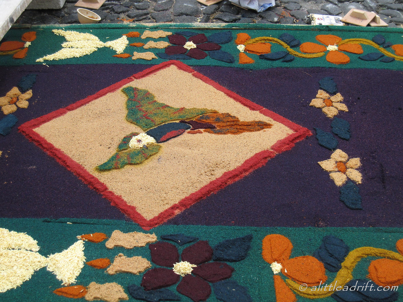 patterns on the carpets in antigua guatemala