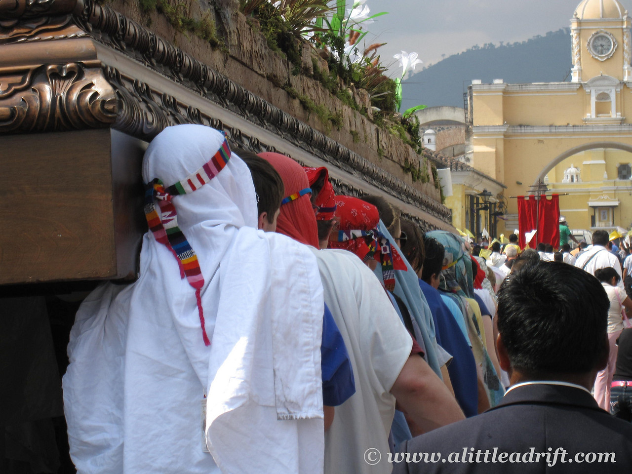 traditional procession during semana santa easter in guatemala