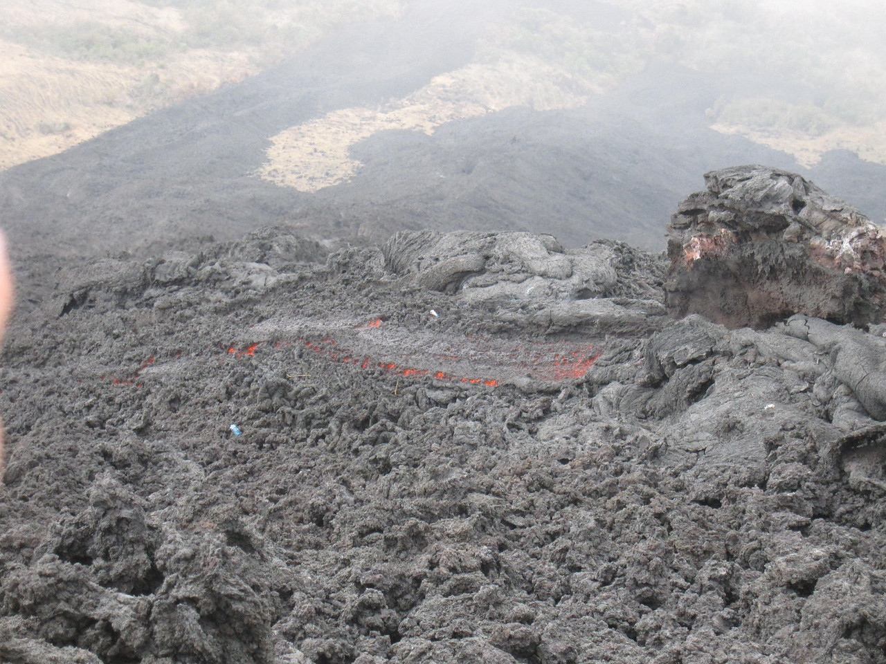 molten lava at Pacaya volcano near antigua