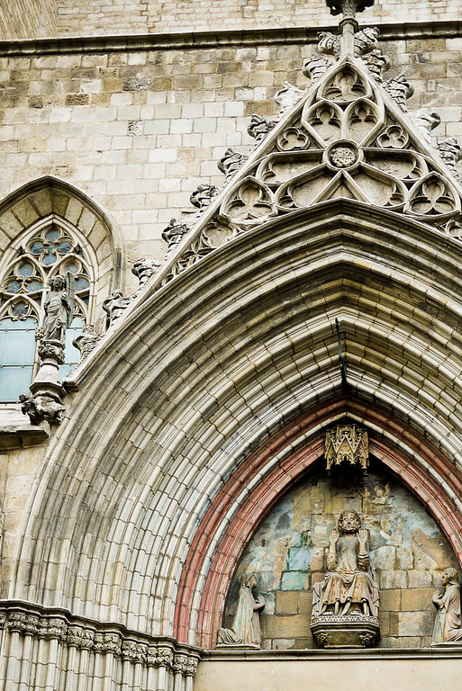 The edifice of Santa Maria del Mar in Barcelona, Spain.