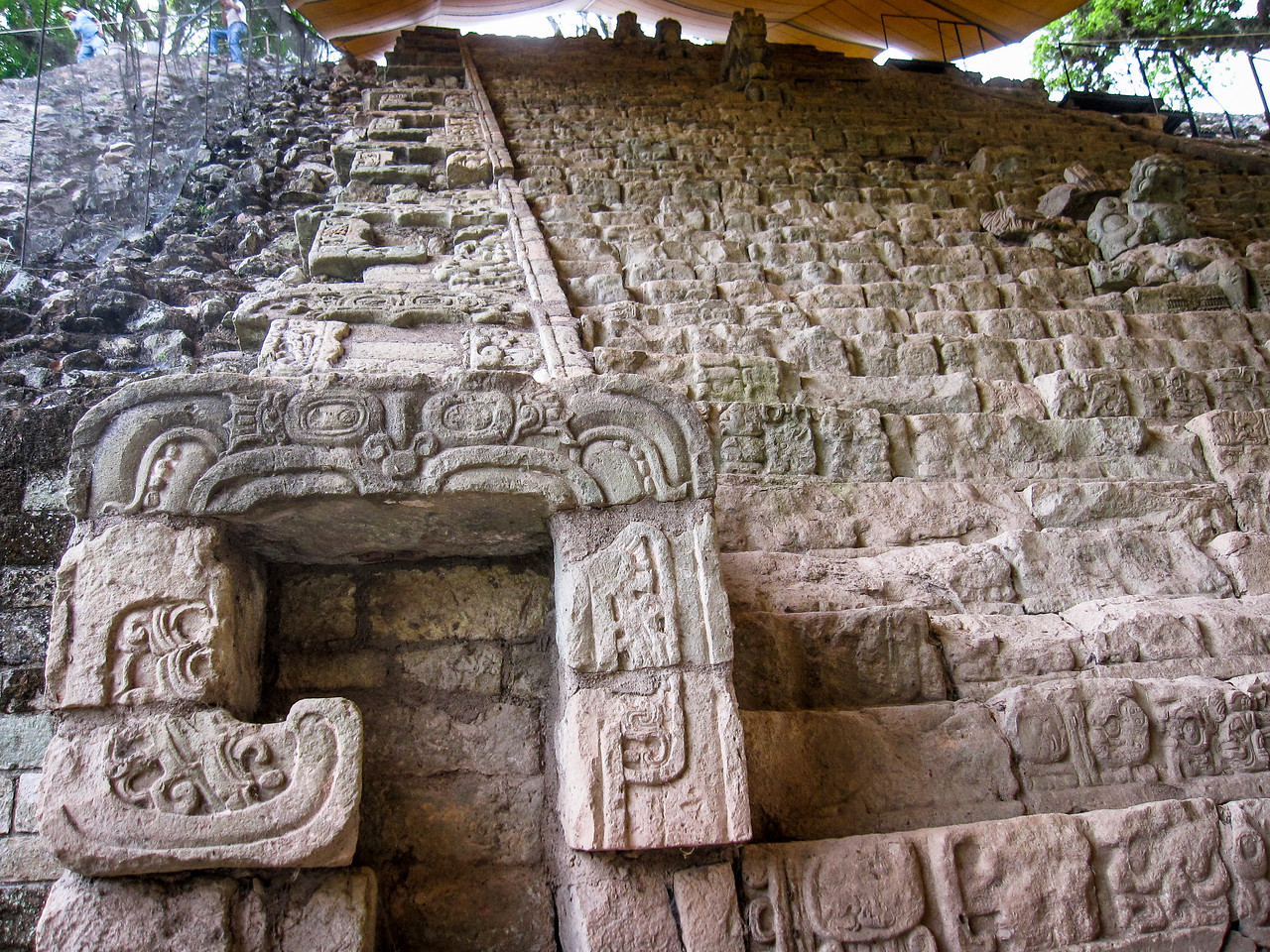 The hieroglyphic staircase at the Copan ruins