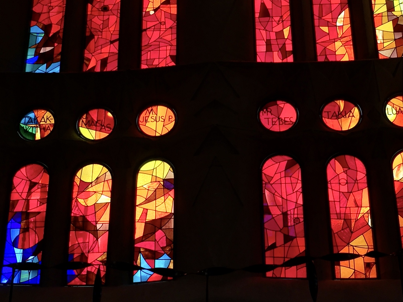 stained glass windows in the sagrada familia