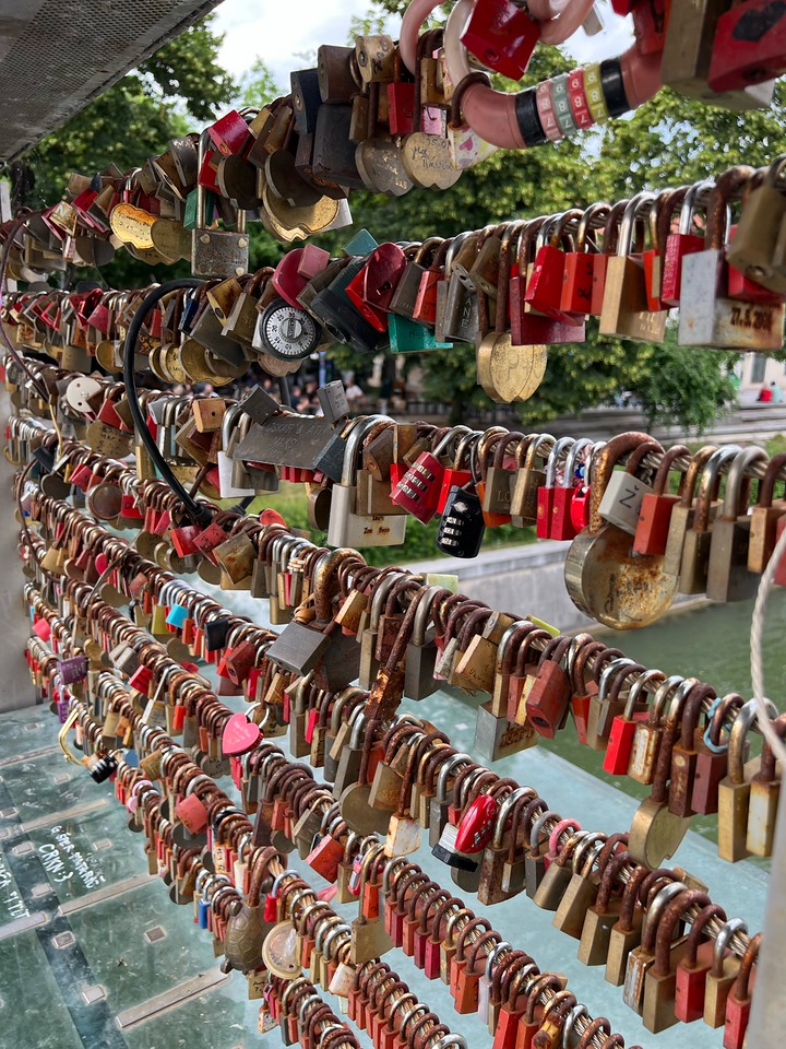 Ljubljana love locks bridge 