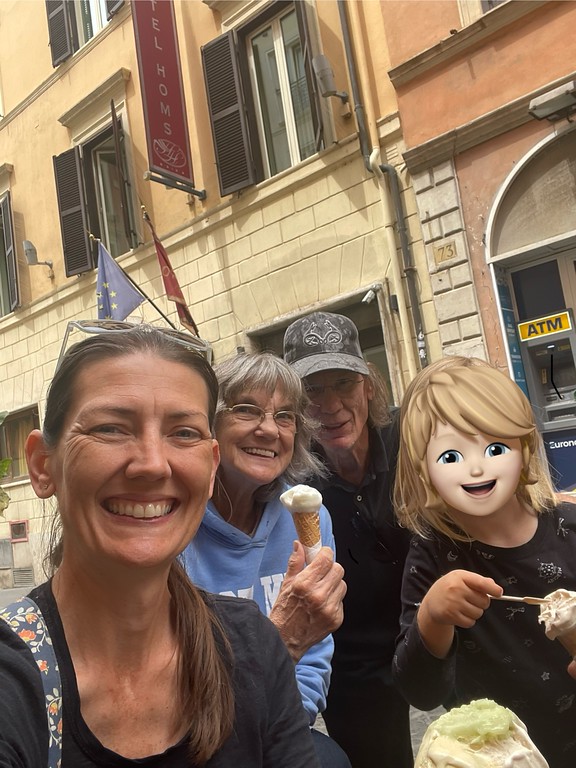Gelato near the Spanish steps at La Strega Nocciola.