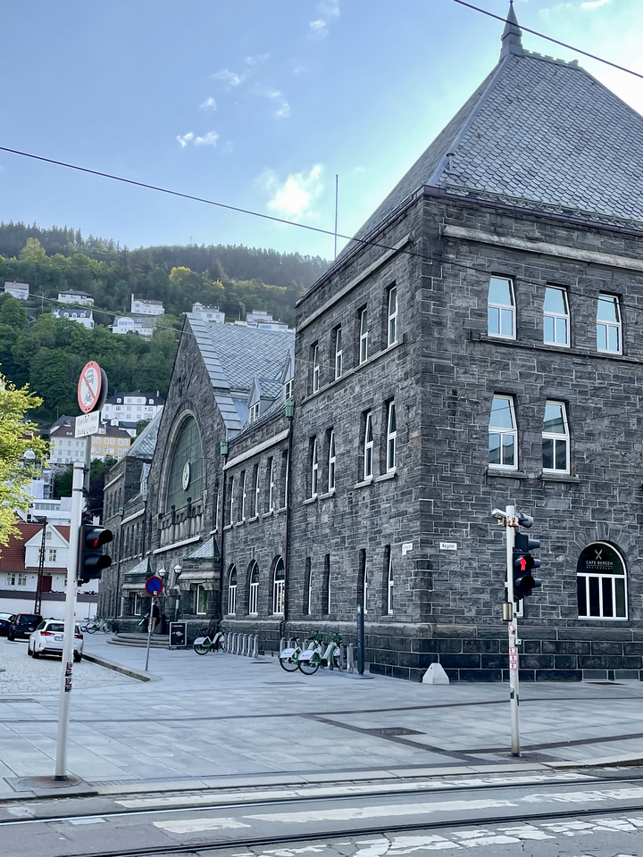 Bergen train station from outside