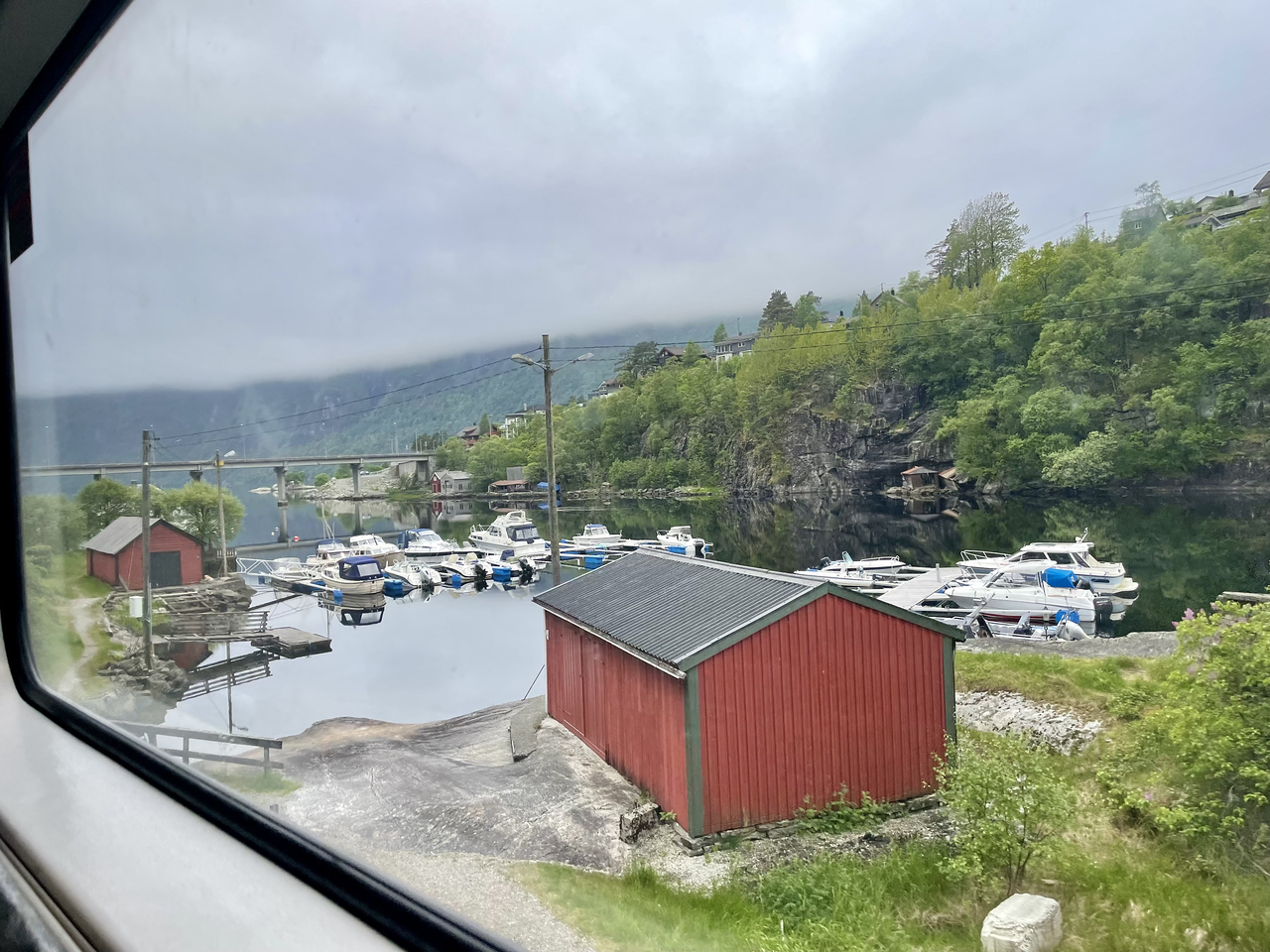 Coming out of Bergen, there were clouds and overcast skies, that cleared 
