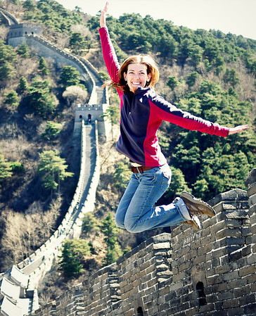 jumping shot great wall of china