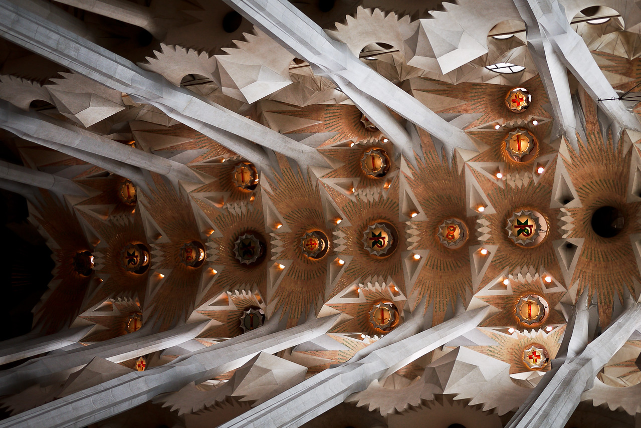 Ceiling of La Sagrada Familia.