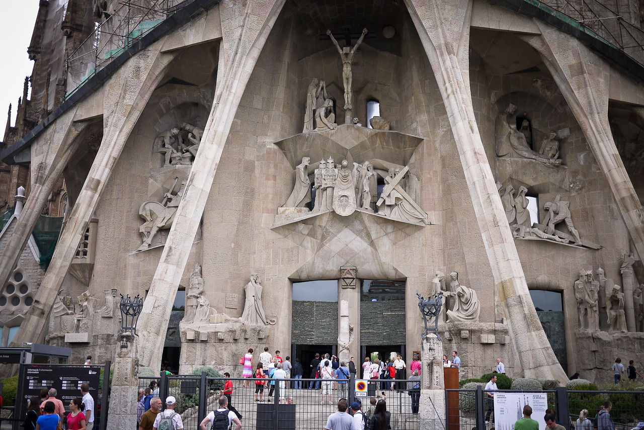 Sagrada familia from outside the gates