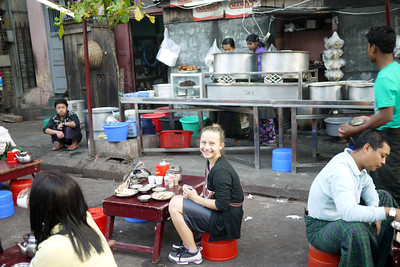 Eating street food in Southeast Asia