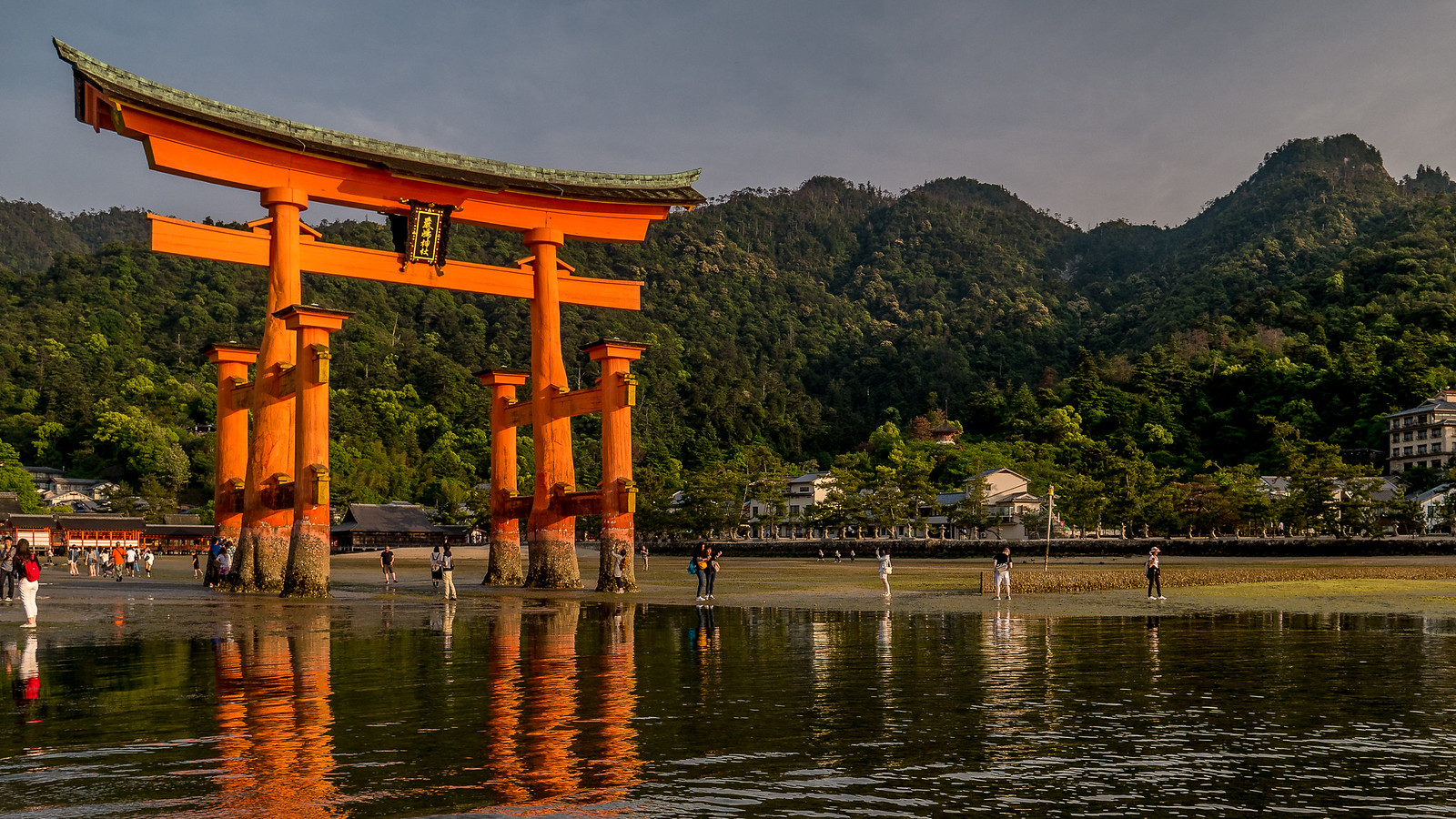 tide out on Itsukushima shrine