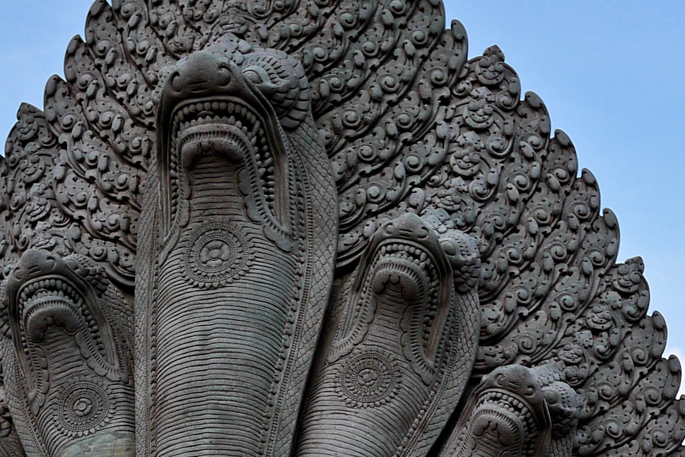 guardians at the entrance to Angkor wat