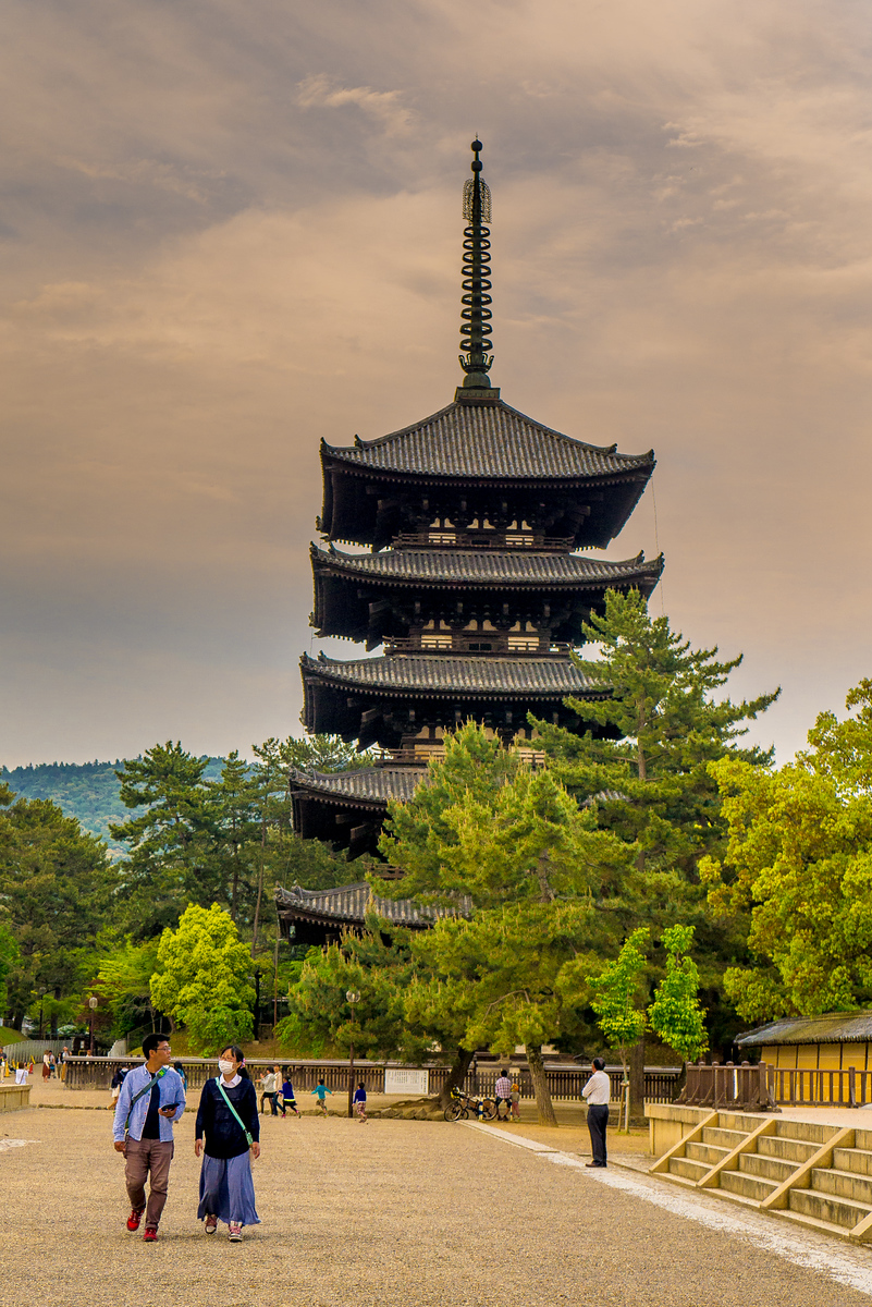 sunset Kofuku-ji Temple