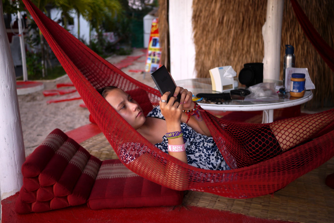 reading in hammock