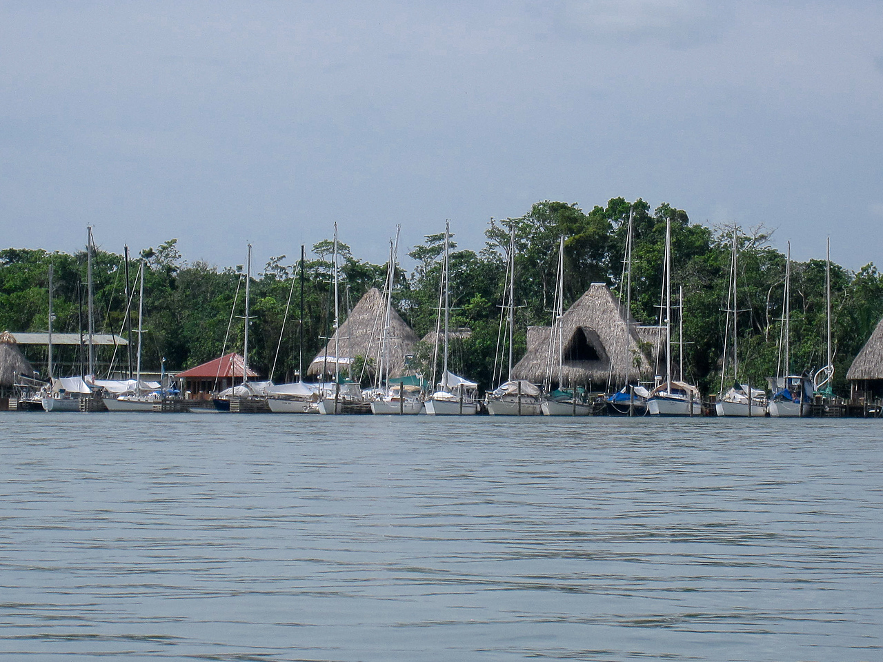 The town of Rio Dulce/Las Fronteras seen from the water 