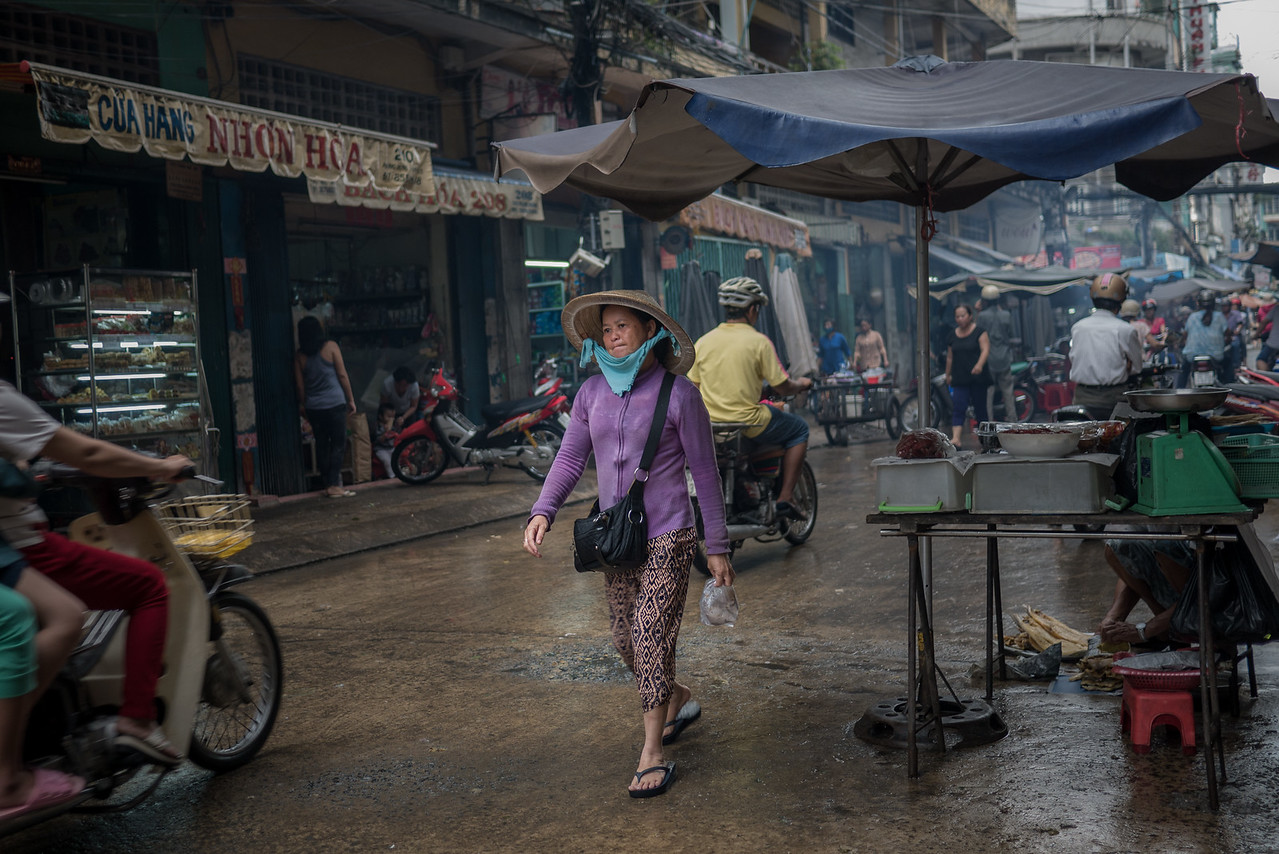 Saigon vietnam in the rain