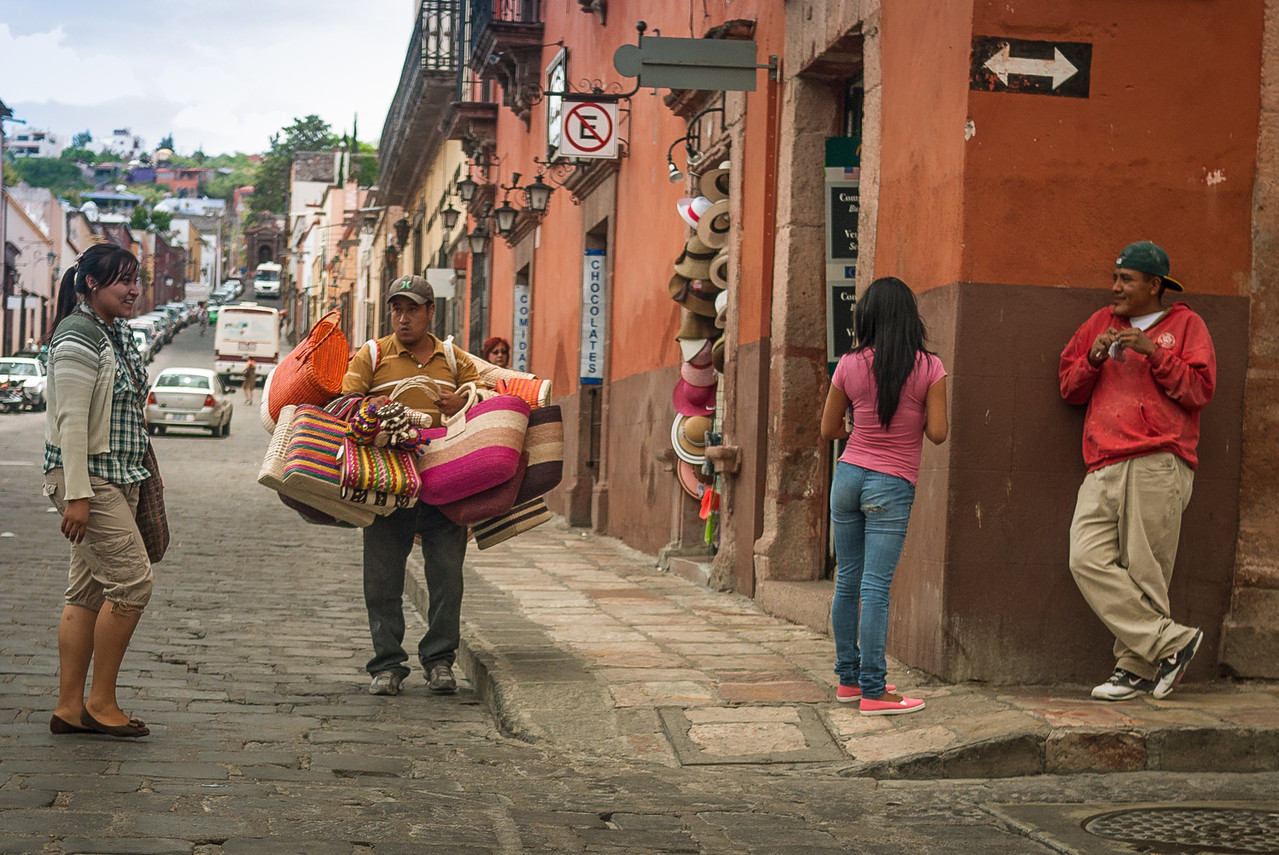 streets of  san miguel de allende, a colonial town in Mexico