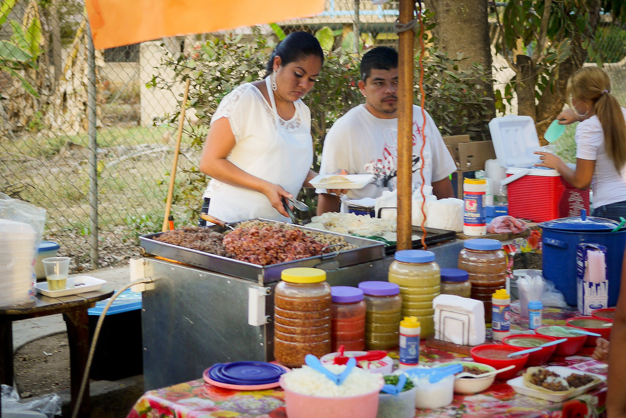 más o menos at a taco stand in mexico, where it can be a really subjective use of the word!