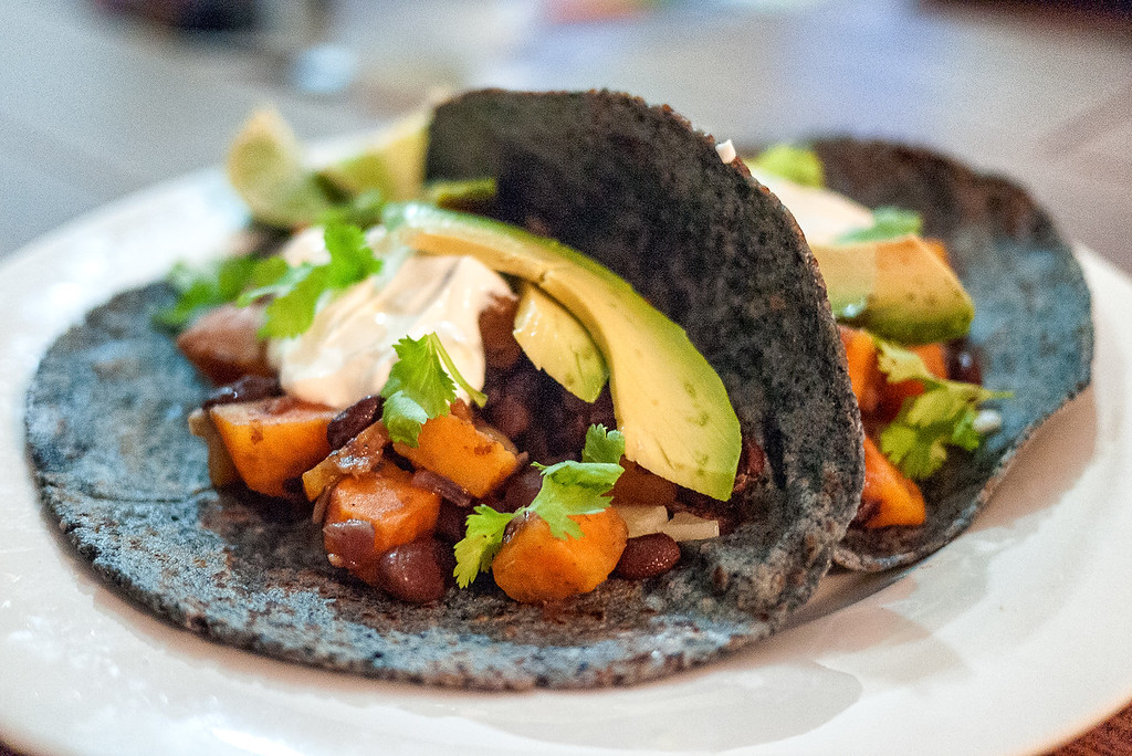 Simple sweet potato and black bean taco recipe