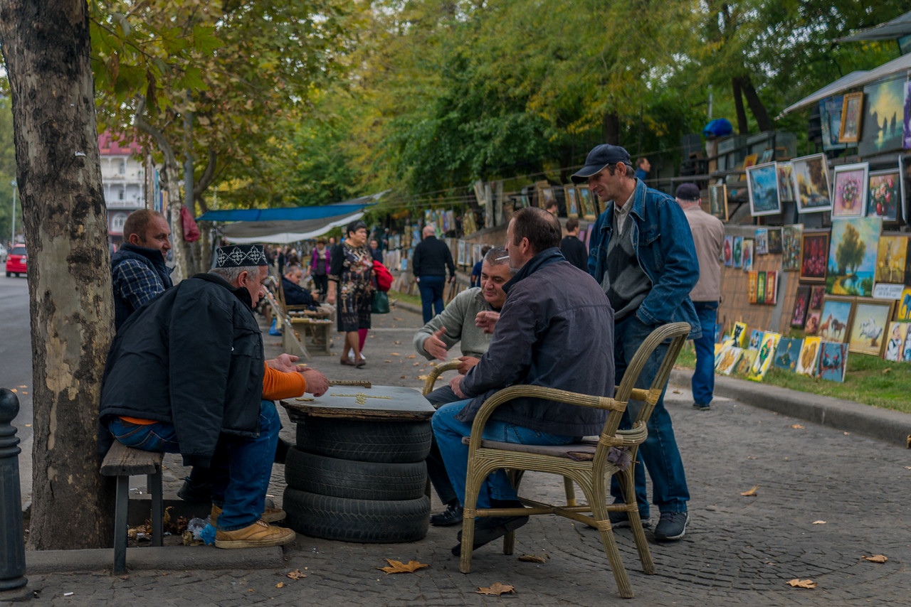 Streets scenes at the Saturday Market in Tbilsi, Georgia.