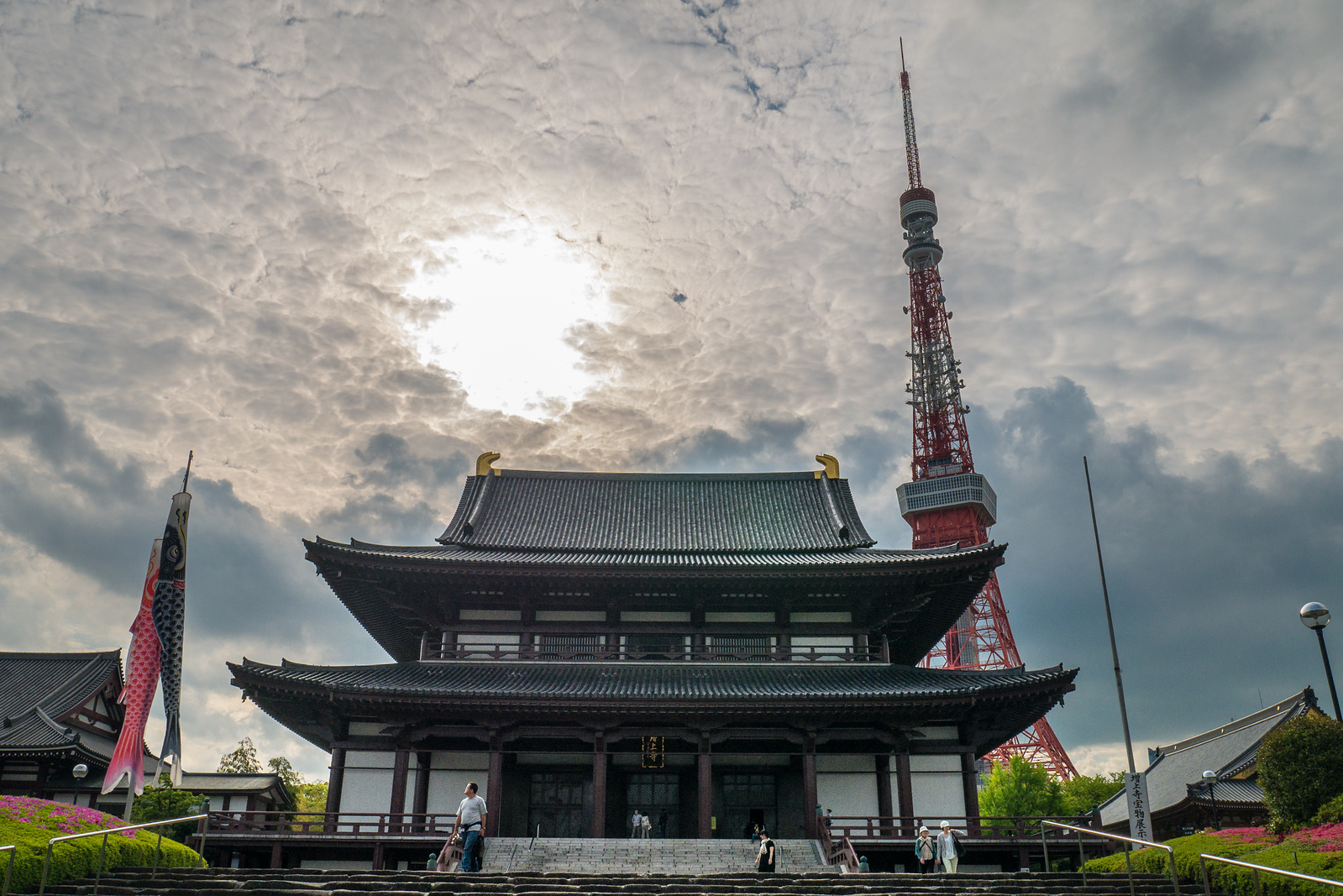 Zojo-ji Temple with Tokyo Temple in the background