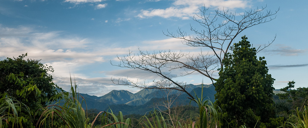 Sunrise from Urari's bungalows at Silico Creek, Panama.