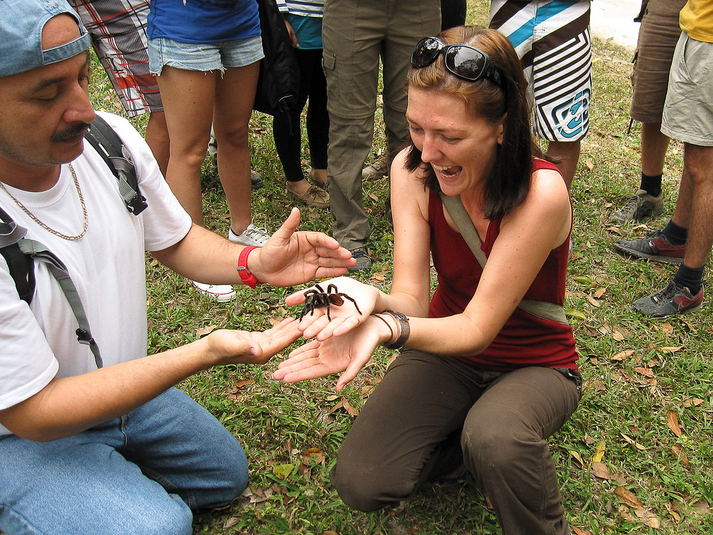 I held a tarantula that our guide pulled out of a hole in the ground!