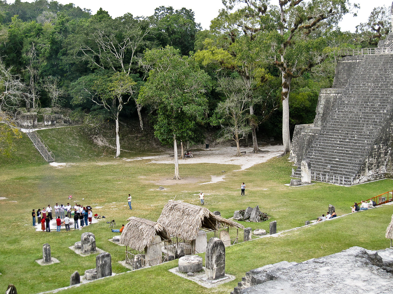 A Maya ritual being performed at Tikal
