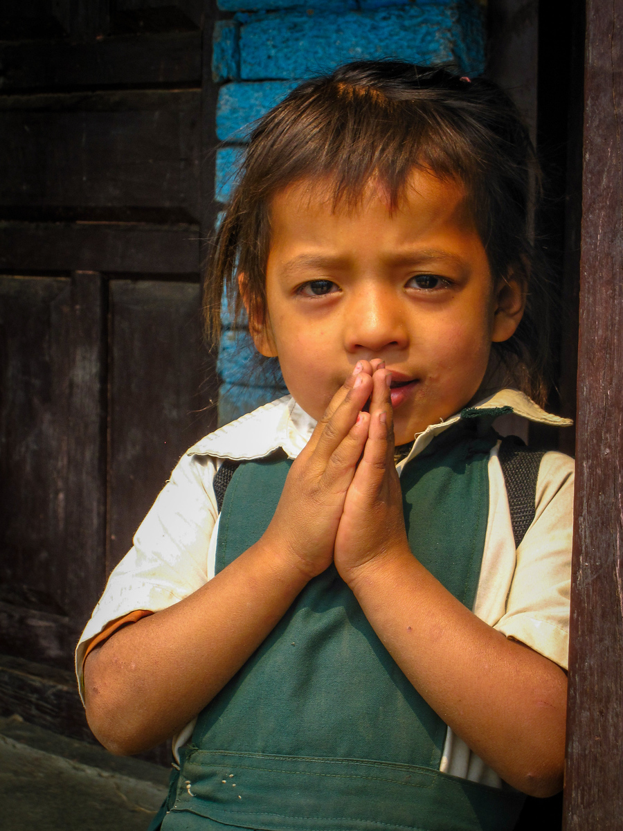 young nepali girl on our trek