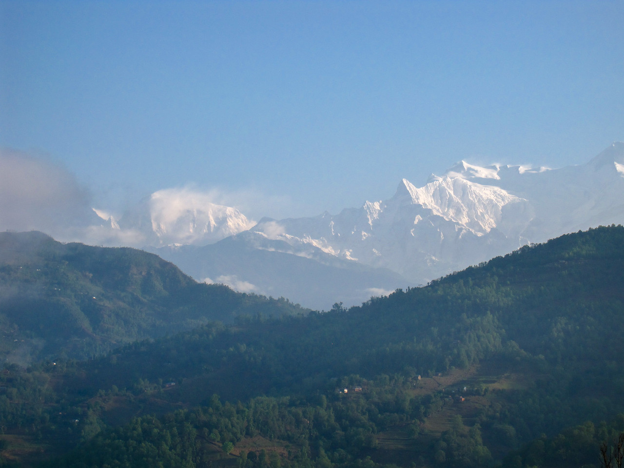 views of himalayas trekking nepal