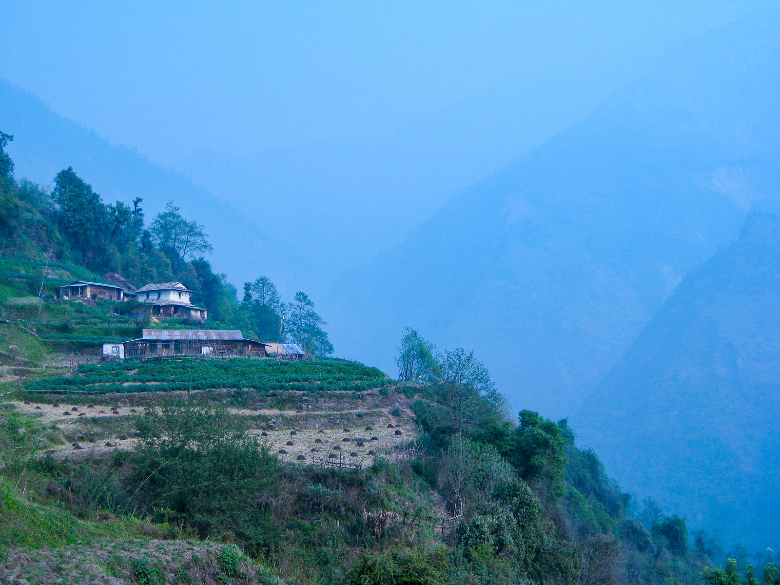villages in rural nepal while trekking to Poon Hill